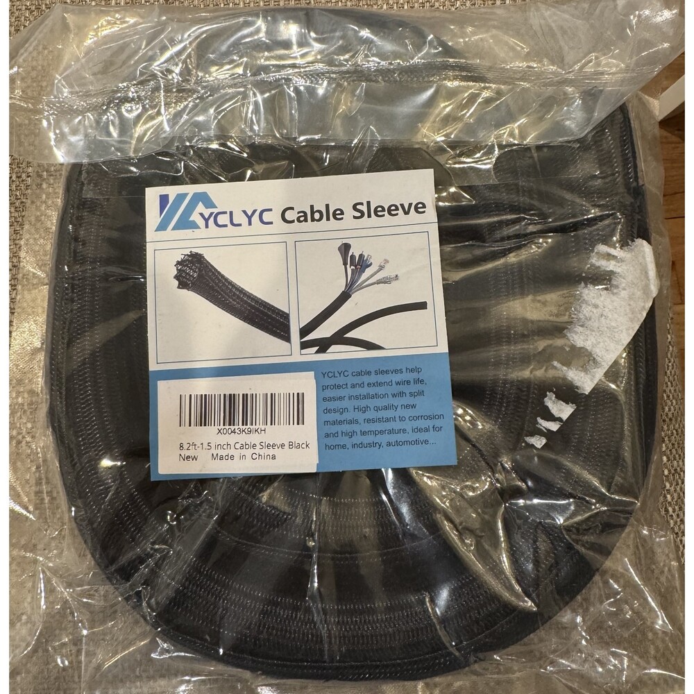 New YCLYC Cable Management Sleeve 8.2 Foot - 1.5" Black